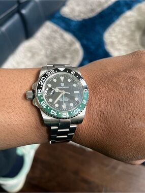 Pagani Design Men's GMT Automatic Stainless Steel Watch - Black & Green